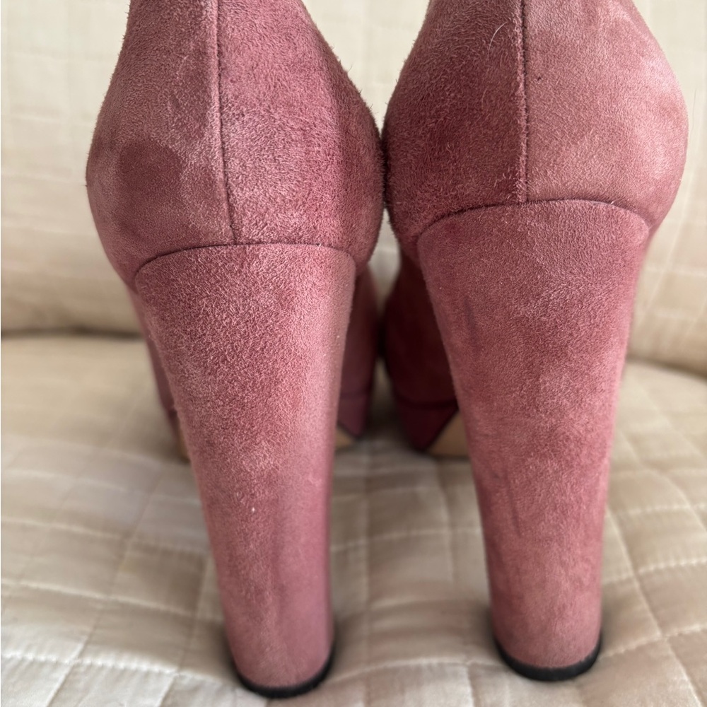 Furla Pink Suede Heels - Picture 4 of 10